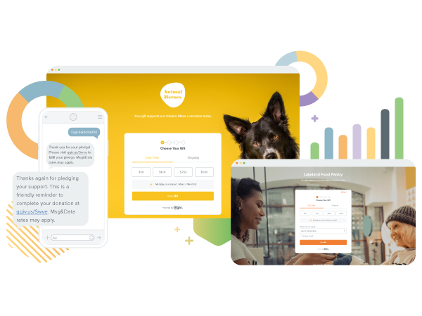 Qgiv's donation forms and text fundraising tools.